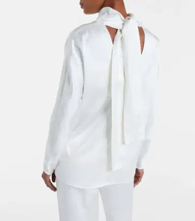 TOTEME Draped satin blouse | Thumbnail 4 TOTEME Draped satin blouse | Thumbnail 4