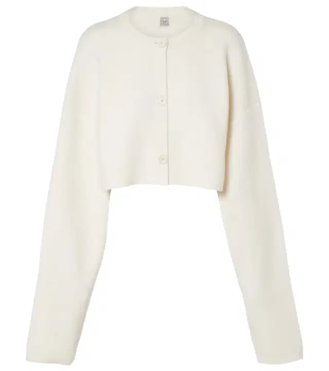 Cropped wool-blend cardigan