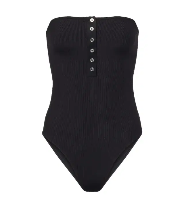Toteme Ribbed-knit bandeau swimsuit