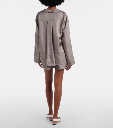 Toteme Logo silk twill shorts | Thumbnail 2
