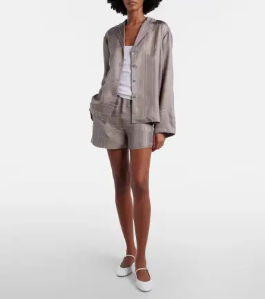 Toteme Logo silk twill shorts | Thumbnail 5