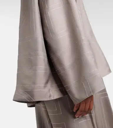 TOTEME Monogram silk twill pajama shirt | Thumbnail 5