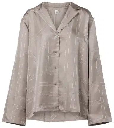 TOTEME Monogram silk twill pajama shirt | Thumbnail 1