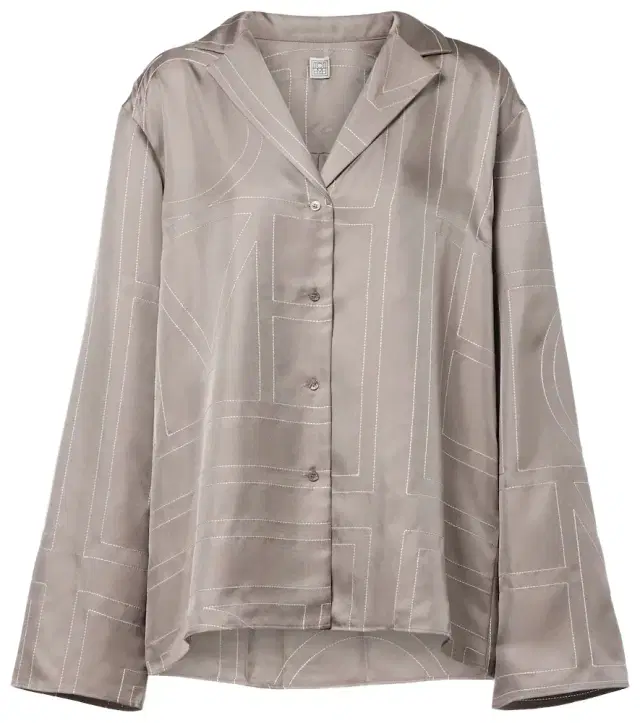 Toteme Monogram silk twill pajama shirt
