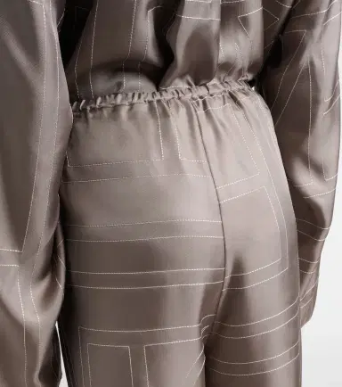 TOTEME Monogram silk twill pajama pants | Thumbnail 4