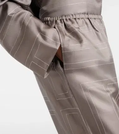 TOTEME Monogram silk twill pajama pants | Thumbnail 6