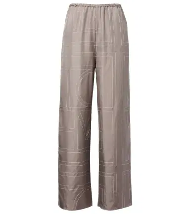 TOTEME Monogram silk twill pajama pants | Thumbnail 1