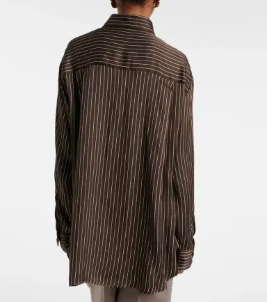 The Frankie Shop Peri pinstripe satin shirt | Thumbnail 2
