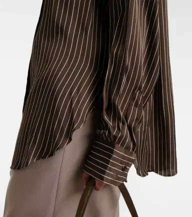 The Frankie Shop Peri pinstripe satin shirt | Thumbnail 3