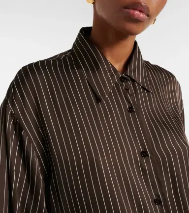 The Frankie Shop Peri pinstripe satin shirt | Thumbnail 5