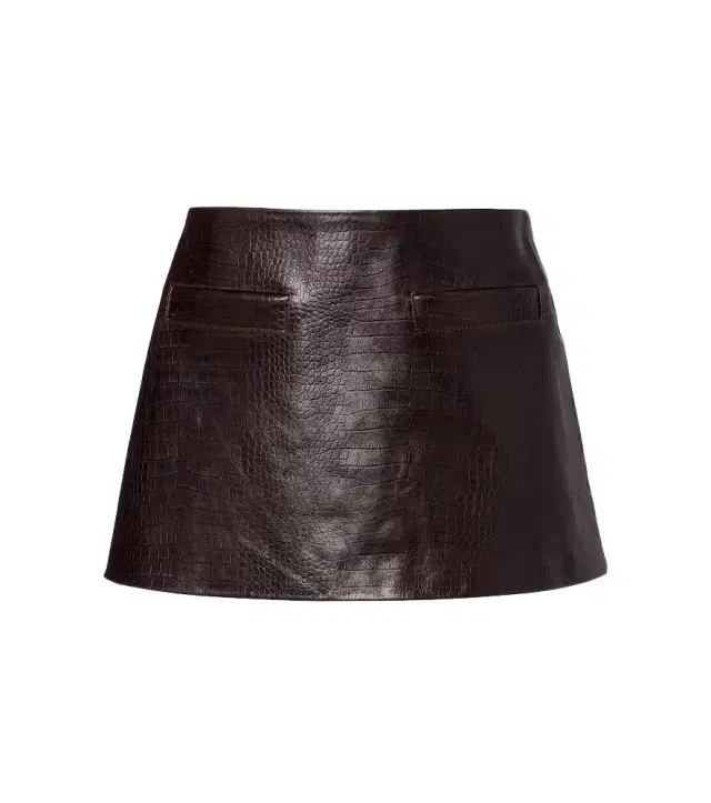 The Frankie Shop Rory croc-effect leather miniskirt