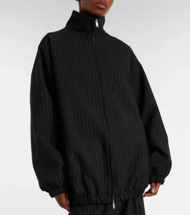 The Frankie Shop Baxter oversized pinstripe blouson jacket | Thumbnail 3
