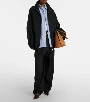 The Frankie Shop Baxter oversized pinstripe blouson jacket | Thumbnail 4
