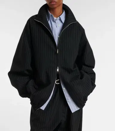 The Frankie Shop Baxter oversized pinstripe blouson jacket | Thumbnail 7