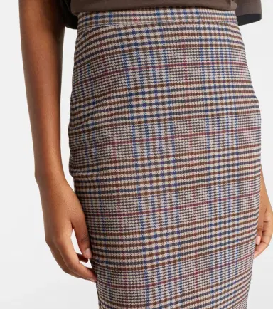 The Frankie Shop Aurora plaid sheer mesh midi skirt | Thumbnail 5
