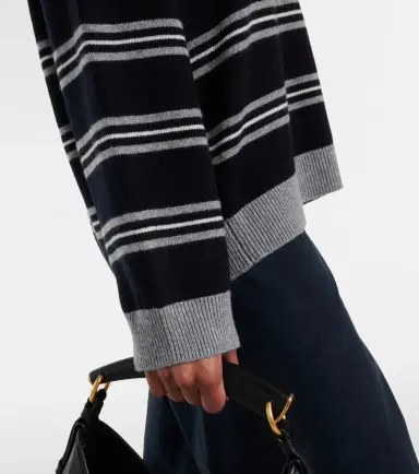 Nili Lotan Galvez striped cashmere polo sweater | Thumbnail 3 Nili Lotan Galvez striped cashmere polo sweater | Thumbnail 3