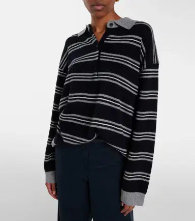 Nili Lotan Galvez striped cashmere polo sweater | Thumbnail 6 Nili Lotan Galvez striped cashmere polo sweater | Thumbnail 6