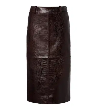 The Frankie Shop Taney croc-effect leather pencil skirt | Thumbnail 1