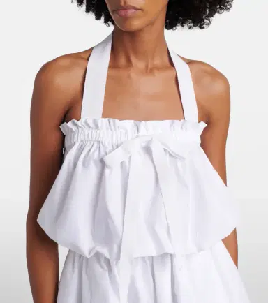 Patou Halterneck cotton minidress | Thumbnail 3