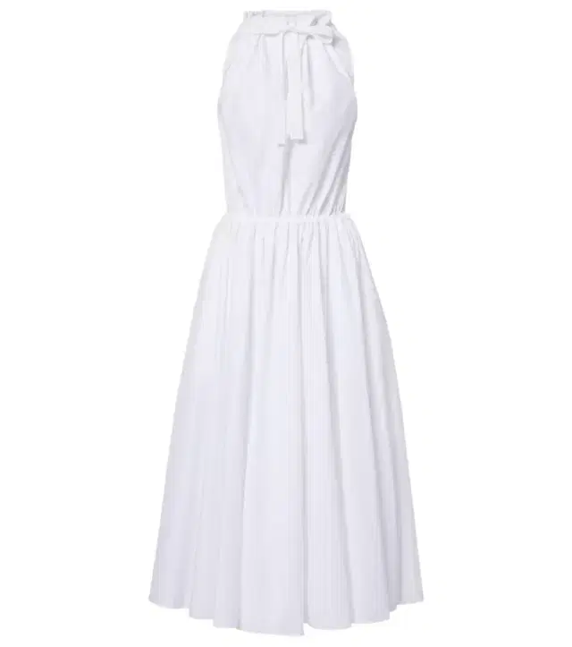 Gathered cotton midi dress