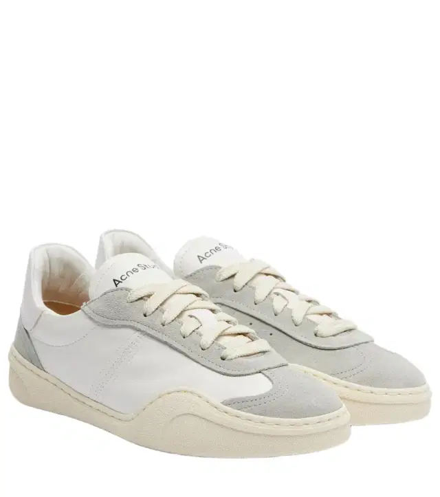 Acne Studios Suede-trimmed leather sneakers