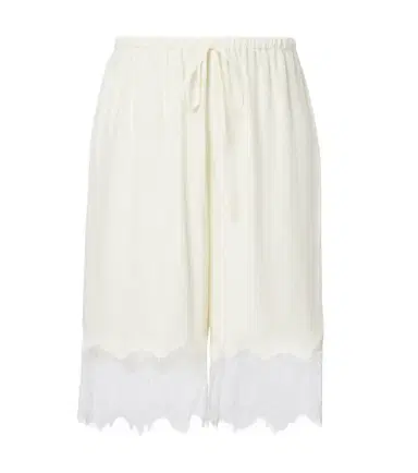 Staud Verano lace-trimmed silk satin Bermuda shorts | Thumbnail 1
