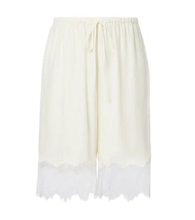Verano lace-trimmed silk satin Bermuda shorts
