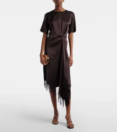 Staud Sonoma lace-trimmed silk-blend midi dress | Thumbnail 3