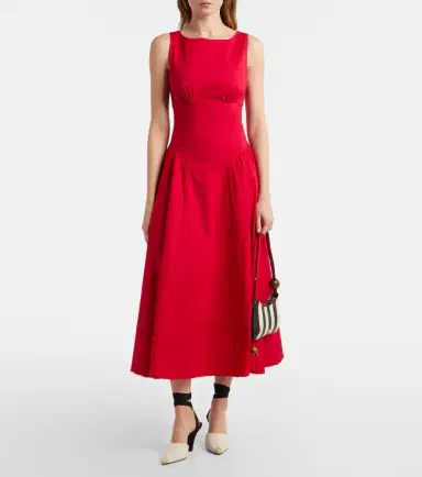 Staud Gwen cotton poplin midi dress | Thumbnail 4 Staud Gwen cotton poplin midi dress | Thumbnail 4