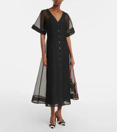 Staud Elle organza midi dress | Thumbnail 3