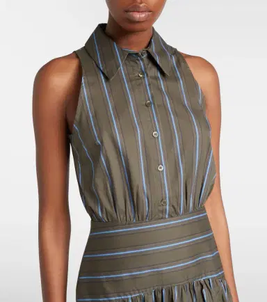 Staud Romy striped cotton midi dress | Thumbnail 2