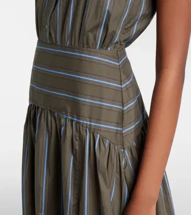 Staud Romy striped cotton midi dress | Thumbnail 3