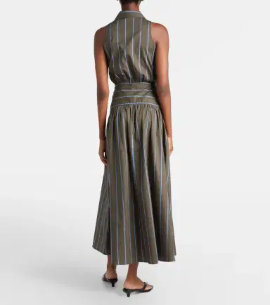 Staud Romy striped cotton midi dress | Thumbnail 5