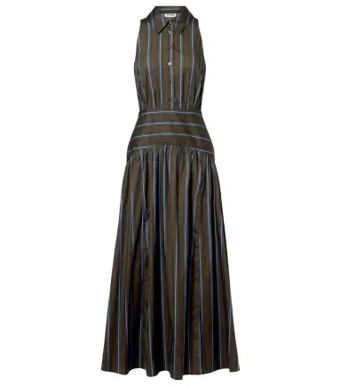 Staud Romy striped cotton midi dress | Thumbnail 1