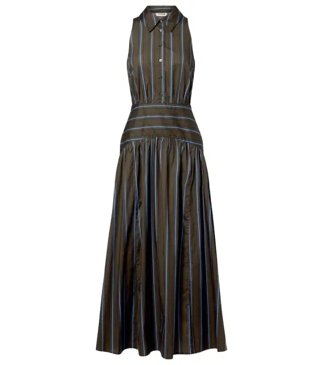 Romy striped cotton midi dress