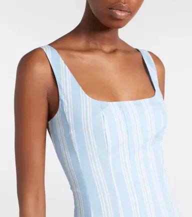 Staud Wells striped cotton midi dress | Thumbnail 2 Staud Wells striped cotton midi dress | Thumbnail 2