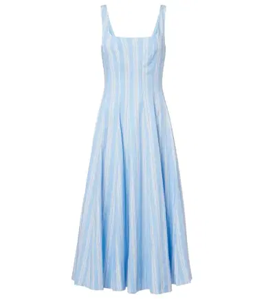 Staud Wells striped cotton midi dress | Thumbnail 1 Staud Wells striped cotton midi dress | Thumbnail 1