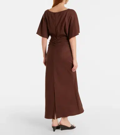 Staud Amelie linen-blend midi dress | Thumbnail 4 Staud Amelie linen-blend midi dress | Thumbnail 4
