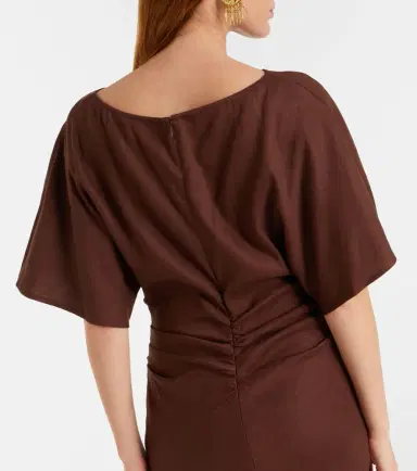 Staud Amelie linen-blend midi dress | Thumbnail 5 Staud Amelie linen-blend midi dress | Thumbnail 5