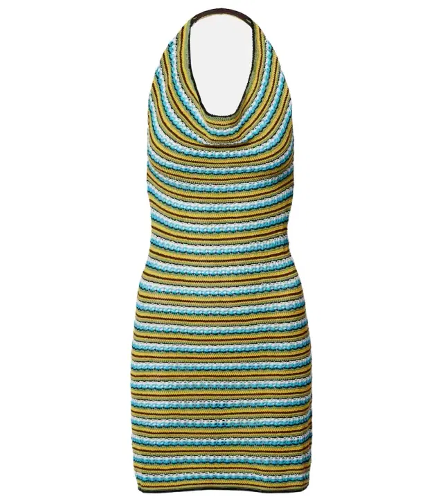 Staud Greta striped cotton minidress