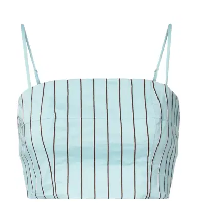 Staud Federico striped cotton-blend crop top | Thumbnail 1