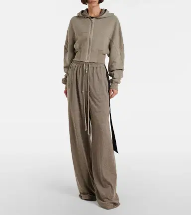 Rick Owens Cropped cotton-blend jersey hoodie | Thumbnail 3