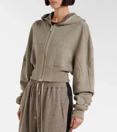 Rick Owens Cropped cotton-blend jersey hoodie | Thumbnail 6
