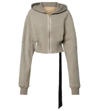 Rick Owens Cropped cotton-blend jersey hoodie | Thumbnail 1