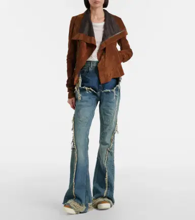 Rick Owens Silvered distressed flared jeans | Thumbnail 2