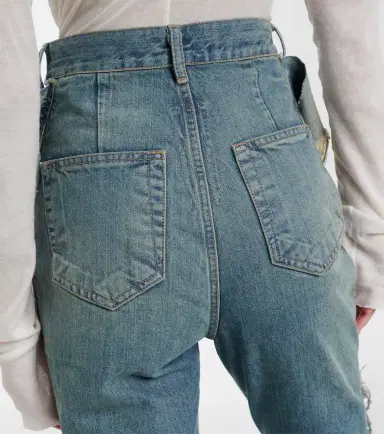 Rick Owens Silvered distressed flared jeans | Thumbnail 3