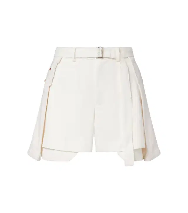 Paneled denim shorts