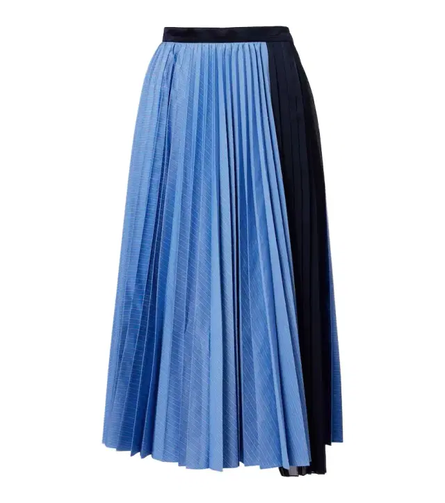 Sacai Striped cotton-blend poplin midi skirt
