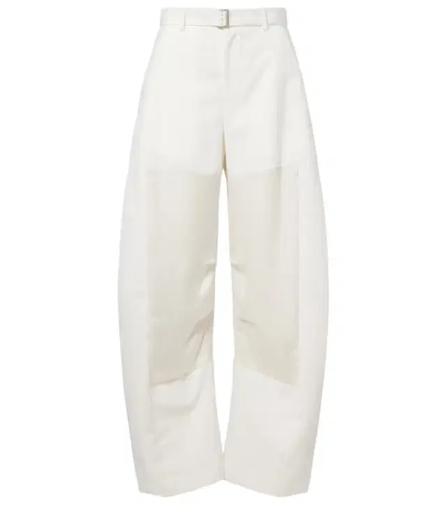 Belted barrel-leg pants
