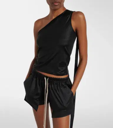 Rick Owens Ziggy one-shoulder jersey top | Thumbnail 4